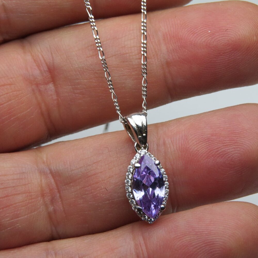 Sterling Silver Diamond & Gemstone Earring Pendant Chain Set